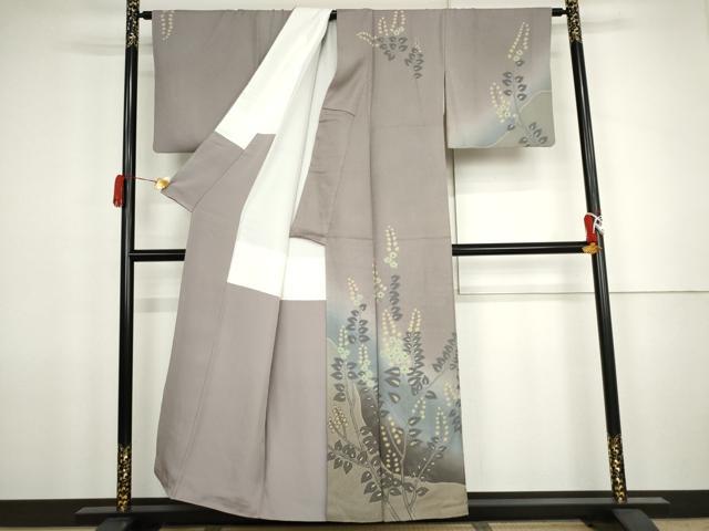 平和屋着物●訪問着　枝花文　暈し染め　金彩　正絹　逸品　AABJ8636cs