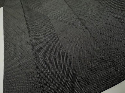 平和屋着物●本塩沢　110亀甲　斜縞　黒地　正絹　逸品　AABJ8637cs