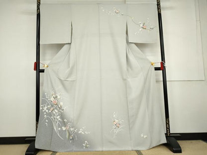 平和屋着物●訪問着　友禅　枝花文　暈し染め　正絹　逸品　未使用　AABJ8640cs