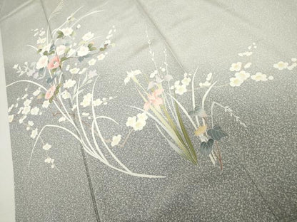 平和屋着物●訪問着　友禅　枝花文　暈し染め　正絹　逸品　未使用　AABJ8640cs