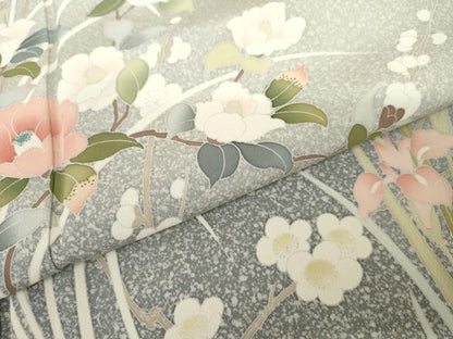 平和屋着物●訪問着　友禅　枝花文　暈し染め　正絹　逸品　未使用　AABJ8640cs