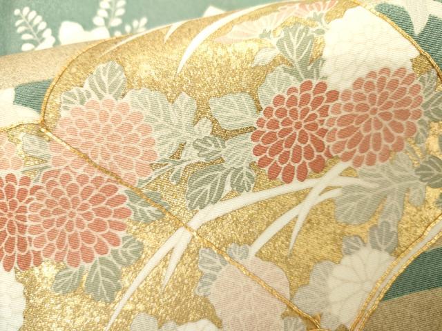 平和屋着物●訪問着　駒刺繍　冊子花文　金彩　正絹　逸品　AABJ8643cs