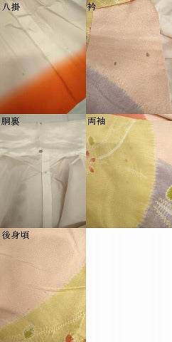 平和屋着物●上質な小紋　絞り　枝花文　正絹　逸品　AABJ8649cs