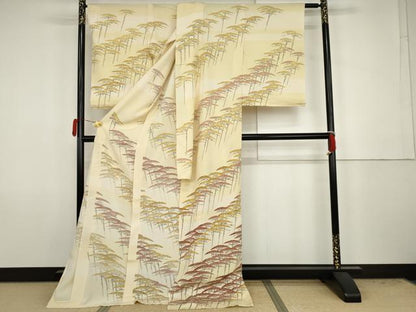 平和屋着物●訪問着　友禅　作家物　英世　枝松文　暈し染め　仮絵羽　正絹　逸品　未使用　AABJ8650cs