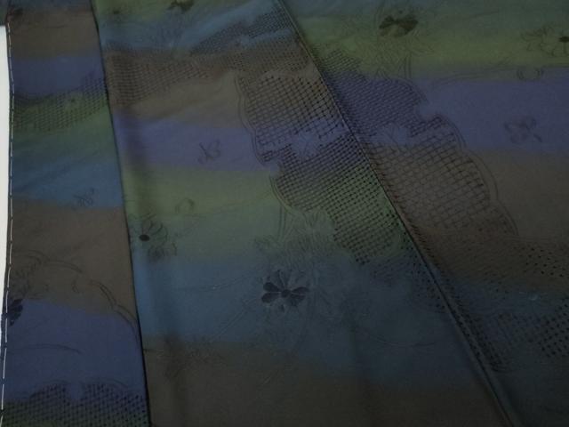 平和屋着物●中国三大刺繍　汕頭刺繍　スワトウ刺繍　訪問着　総刺繍　雪輪草花文　暈し染め　正絹　逸品　未使用　AABJ8652cs