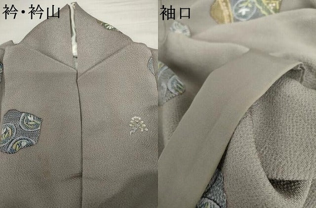 平和屋着物●上質な小紋　花丸文　鬼しぼ縮緬　西武百貨店扱い　正絹　逸品　AABJ8663cs