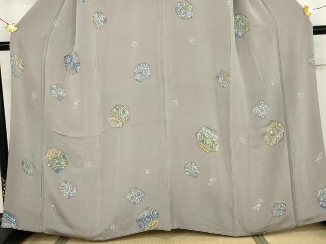 平和屋着物●上質な小紋　花丸文　鬼しぼ縮緬　西武百貨店扱い　正絹　逸品　AABJ8663cs