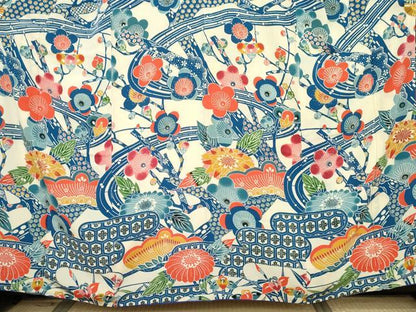 平和屋着物●豪華振袖　型染め　流水枝梅文　鬼しぼ縮緬　正絹　逸品　AABJ8671cs