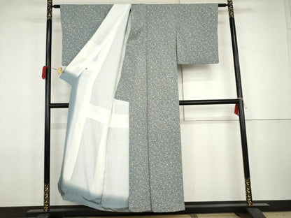 平和屋着物●上質な小紋　敷松葉　正絹　逸品　AABJ8674cs