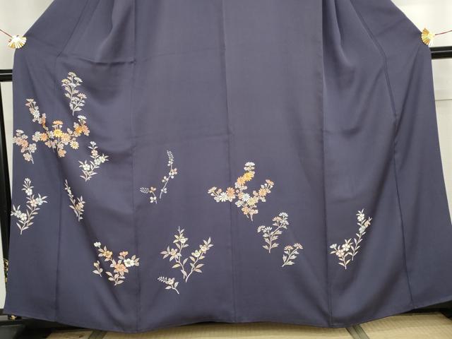 平和屋着物●創業460年・千總　訪問着　駒刺繍　枝花文　正絹　逸品　AABJ8679cs