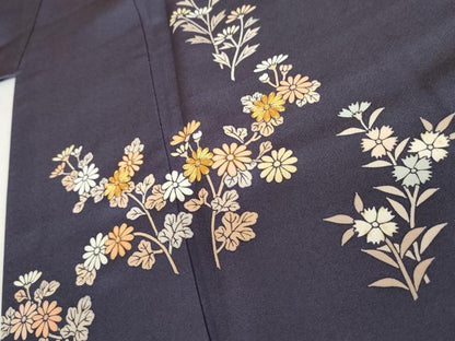 平和屋着物●創業460年・千總　訪問着　駒刺繍　枝花文　正絹　逸品　AABJ8679cs