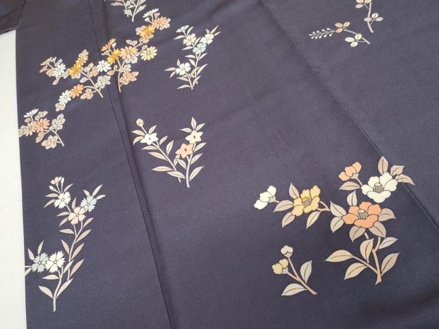 平和屋着物●創業460年・千總　訪問着　駒刺繍　枝花文　正絹　逸品　AABJ8679cs