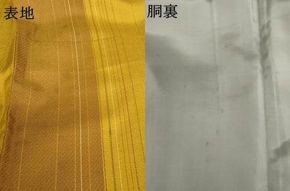 平和屋着物●本場黄八丈　まるまなこ　紬　間道　証紙付き　正絹　逸品　AABJ8680cs