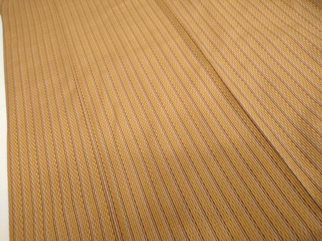 平和屋着物●山下八百子　本場黄八丈　紬　市松綾織　縞　正絹　逸品　AABJ8682cs