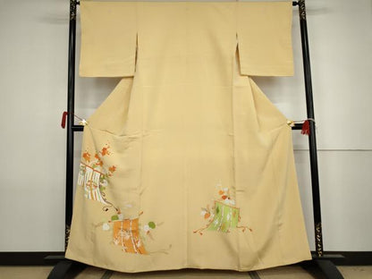 平和屋着物●銀座　志ま亀　色留袖　几帳草花文　金彩　正絹　逸品　AABJ8683cs