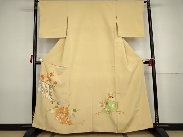 平和屋着物●銀座　志ま亀　色留袖　几帳草花文　金彩　正絹　逸品　AABJ8683cs