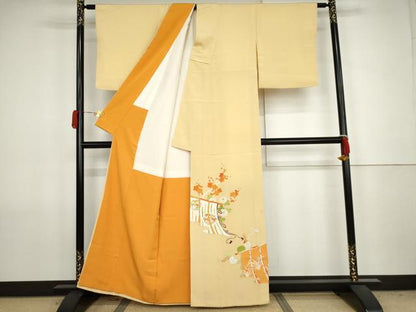 平和屋着物●銀座　志ま亀　色留袖　几帳草花文　金彩　正絹　逸品　AABJ8683cs