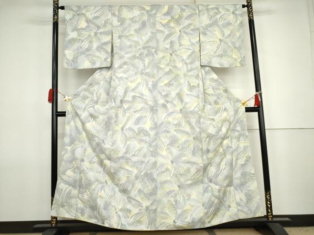 平和屋着物●上質な小紋　ろうけつ染　舞花文　暈し染め　正絹　逸品　AABJ8687cs