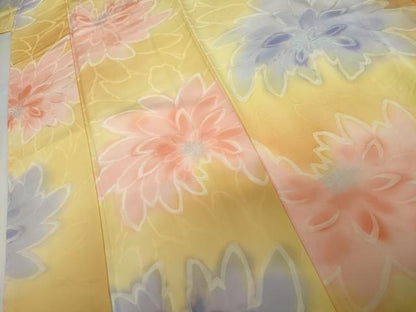 平和屋着物●上質な小紋　地紋起こし　舞花文　暈し染め　正絹　逸品　AABJ8692cs