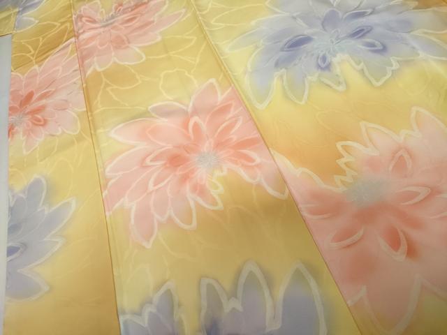 平和屋着物●上質な小紋　地紋起こし　舞花文　暈し染め　正絹　逸品　AABJ8692cs