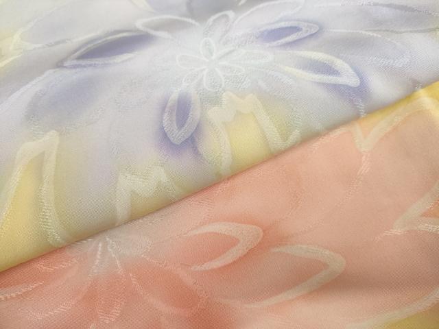 平和屋着物●上質な小紋　地紋起こし　舞花文　暈し染め　正絹　逸品　AABJ8692cs
