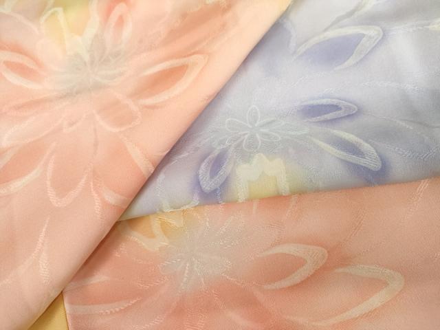 平和屋着物●上質な小紋　地紋起こし　舞花文　暈し染め　正絹　逸品　AABJ8692cs