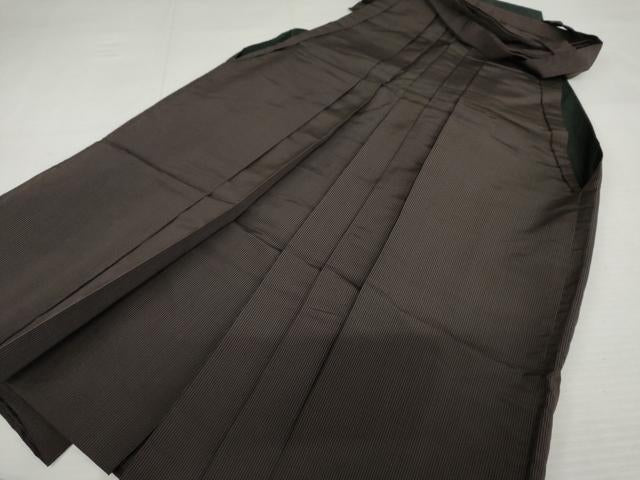 平和屋着物●男性　馬乗り袴　縞　正絹　逸品　AABJ8695cs