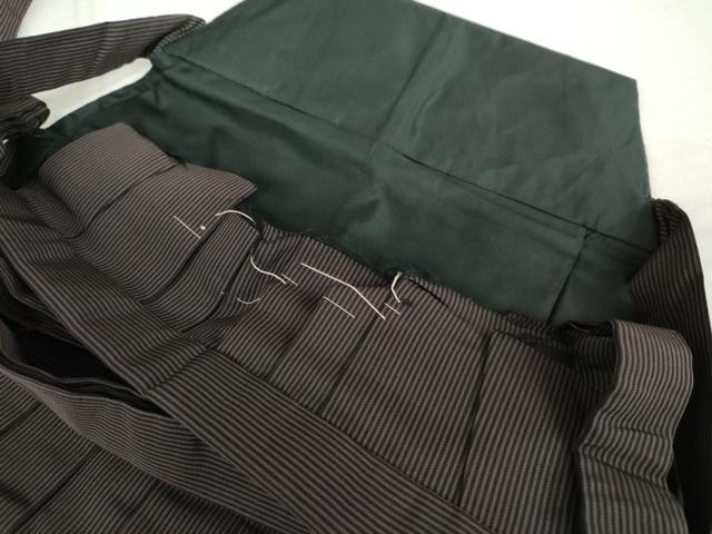 平和屋着物●男性　馬乗り袴　縞　正絹　逸品　AABJ8695cs
