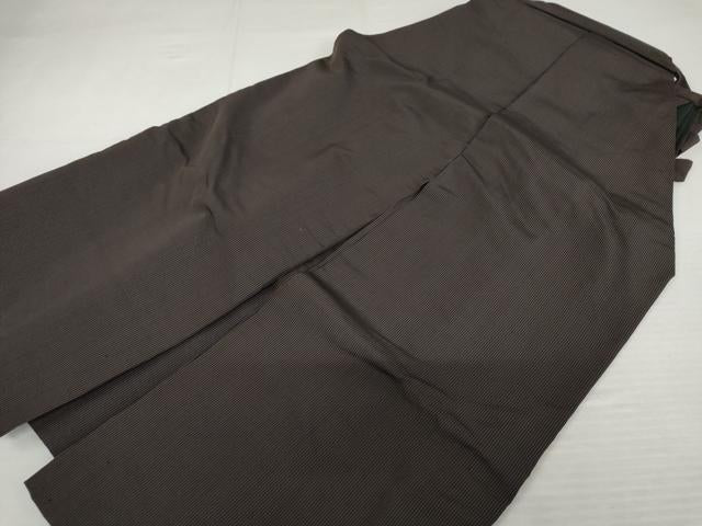 平和屋着物●男性　馬乗り袴　縞　正絹　逸品　AABJ8695cs
