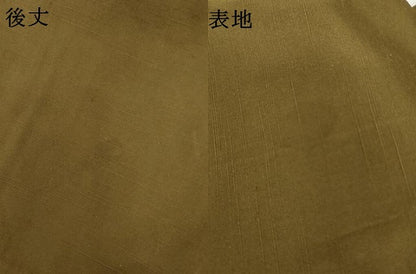 平和屋着物●男性　馬乗り袴　紬地　色無地　朽葉色　正絹　逸品　AABJ8696cs