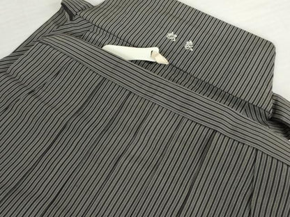 平和屋着物●男性　馬乗り袴　縞　正絹　逸品　AABJ8697cs