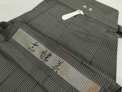 平和屋着物●男性　馬乗り袴　縞　正絹　逸品　AABJ8697cs