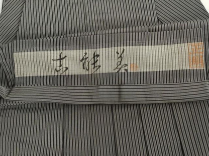 平和屋着物●男性　馬乗り袴　縞　正絹　逸品　AABJ8697cs