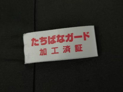 平和屋着物●訪問着　紬地　遠山風景樹林文　正絹　逸品　AABJ8702cs