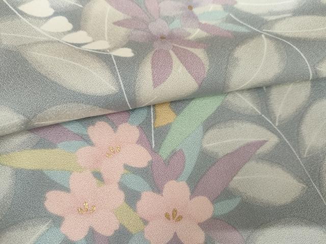 平和屋着物●上質な小紋　枝花文　金彩　正絹　逸品　AABJ8707cs