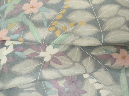 平和屋着物●上質な小紋　枝花文　金彩　正絹　逸品　AABJ8707cs