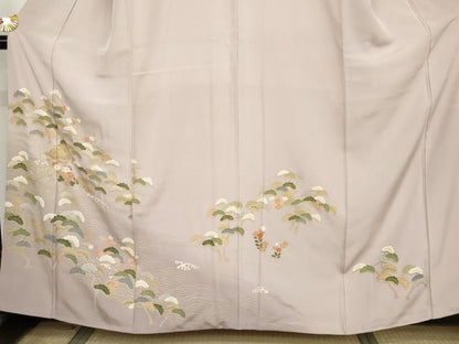 平和屋着物●訪問着　浜松風景文　暈し染め　金彩　正絹　逸品　AABJ8709cs