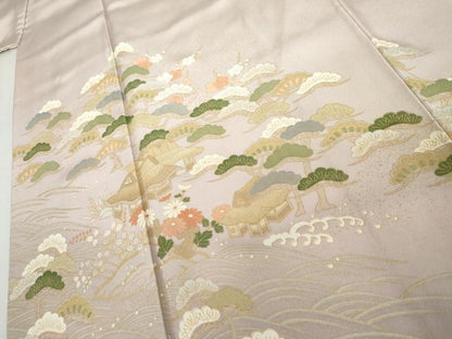 平和屋着物●訪問着　浜松風景文　暈し染め　金彩　正絹　逸品　AABJ8709cs