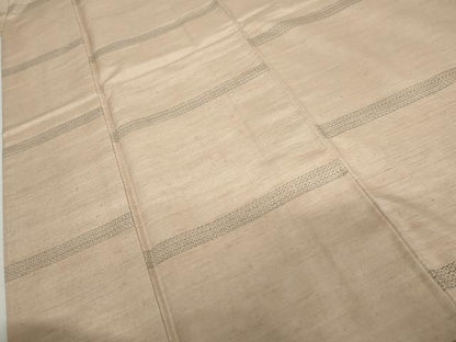 平和屋着物●上質な紬　80亀甲　横段文　正絹　逸品　AABJ8714cs