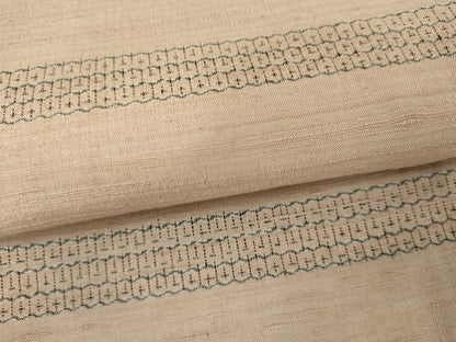 平和屋着物●上質な紬　80亀甲　横段文　正絹　逸品　AABJ8714cs