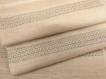 平和屋着物●上質な紬　80亀甲　横段文　正絹　逸品　AABJ8714cs