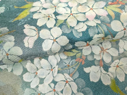平和屋着物●訪問着　作家物　手描き　桜　暈し染め　正絹　逸品　AABJ8715cs