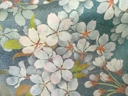 平和屋着物●訪問着　作家物　手描き　桜　暈し染め　正絹　逸品　AABJ8715cs
