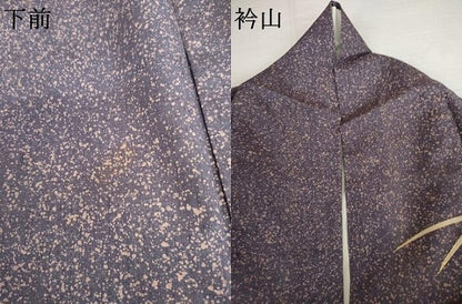 平和屋着物●訪問着　友禅　紬地　枝花文　金彩　正絹　逸品　AABJ8716cs