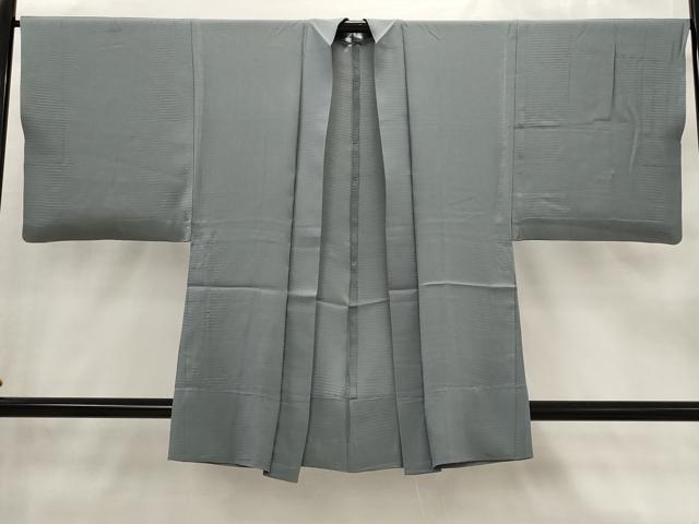 平和屋着物▽男性　羽織　スリーシーズン　春夏秋　塵除け　鉛色　正絹　逸品　AABJ8721st
