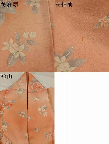 平和屋着物▽上質な小紋　単衣　舞花文　暈し染め　金彩　正絹　逸品　AABJ8723st