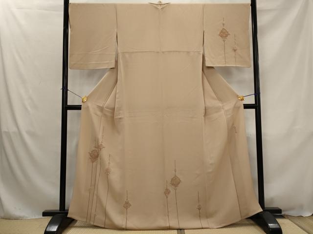 平和屋着物▽中国三大刺繍　蘇州刺繍　訪問着　単衣　更紗花文　金糸　正絹　逸品　AABJ8724st