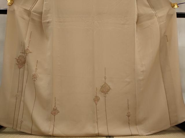 平和屋着物▽中国三大刺繍　蘇州刺繍　訪問着　単衣　更紗花文　金糸　正絹　逸品　AABJ8724st