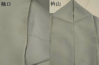 平和屋着物▽上質な色無地　単衣　銀鼠色　正絹　逸品　AABJ8725st