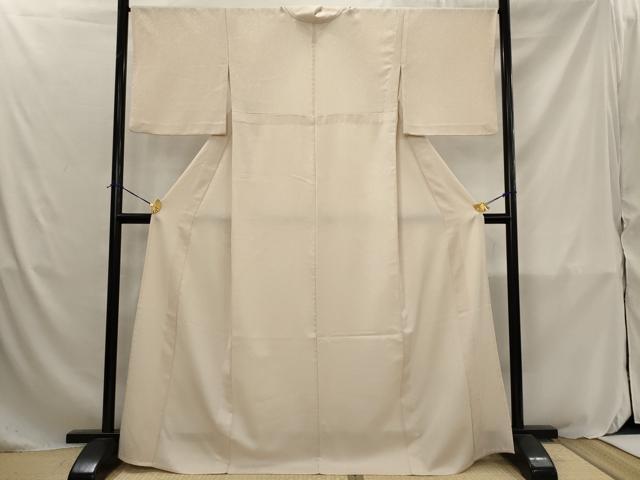 平和屋着物▽色無地　単衣　花地紋　洗柿色　高島屋扱い　洗える着物　AABJ8729st